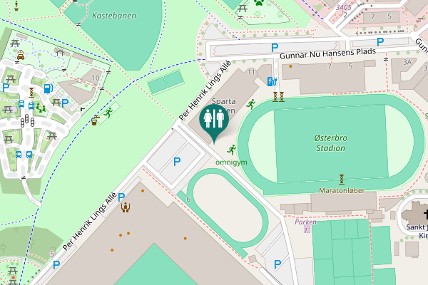 Map showing location of Per Henrik Lings Allé 10 Toilet