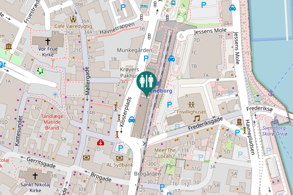 Map showing location of Klosterplads 10 Toilet
