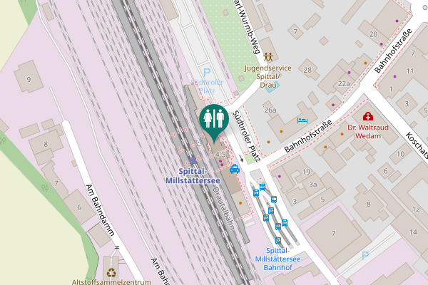 Map showing location of Südtiroler Platz 4-5 Toilet