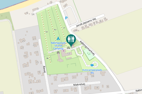 Map showing location of Købingsmarkvej 53 Toilet