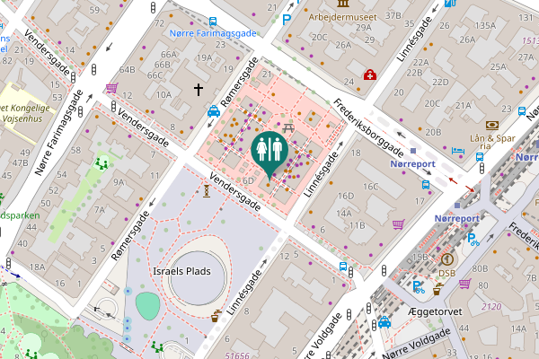 Map showing location of Vendersgade 6D Toilet