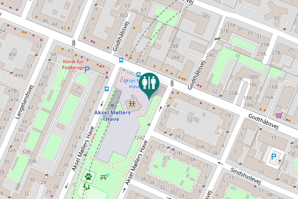 Map showing location of Frederiksberg Toilet