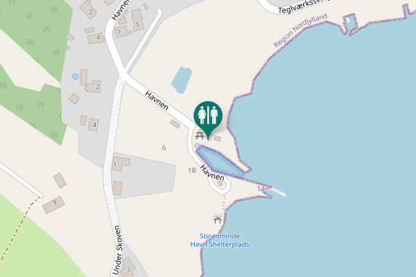 Map showing location of Havnen 9 Toilet