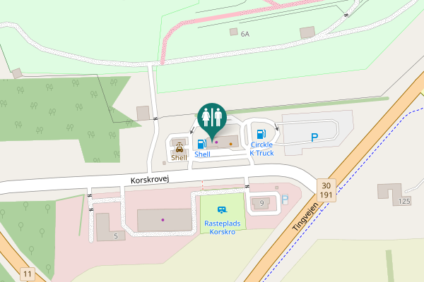 Map showing location of Korskrovej 10 Toilet