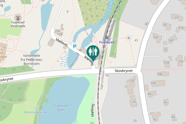 Map showing location of Møllevej 2 Toilet