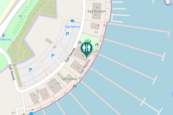 Map showing location of Egå Havvej 35 Toilet