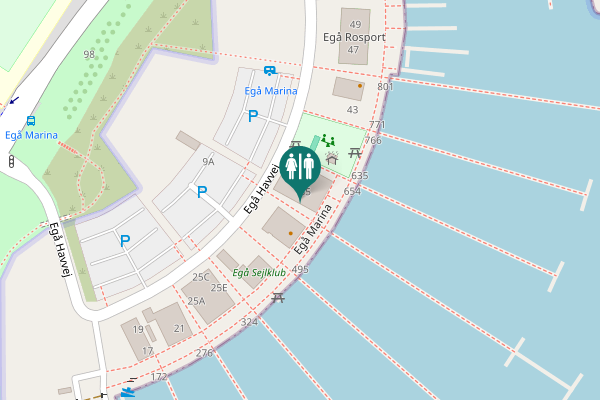 Map showing location of Egå Havvej 35 Toilet