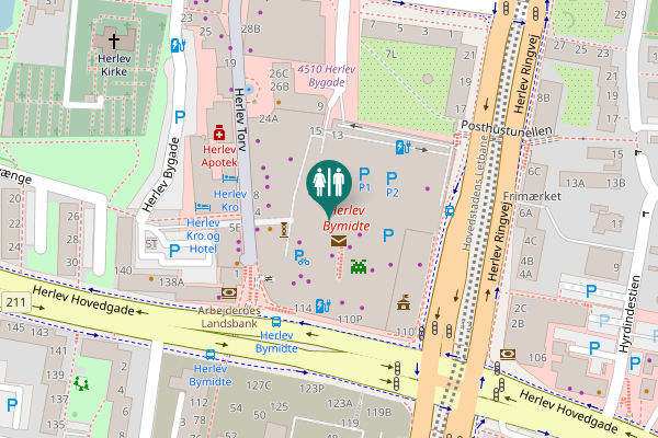Map showing location of Herlev Torv 24D Toilet