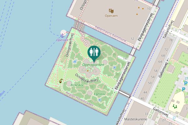 Map showing location of Ekvipagemestervej 18 Toilet