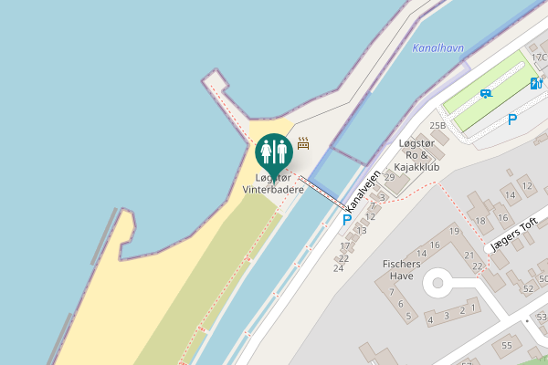 Map showing location of Kanalvejen 30 Toilet