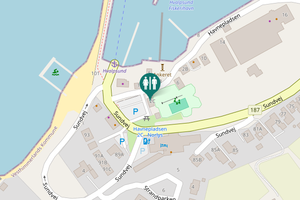 Map showing location of Havnepladsen 2C Toilet