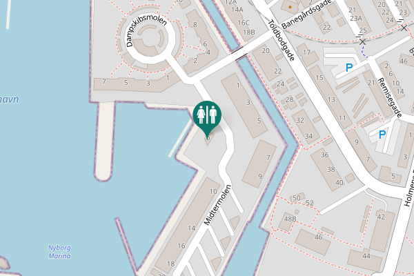 Map showing location of Midtermolen 6 Toilet