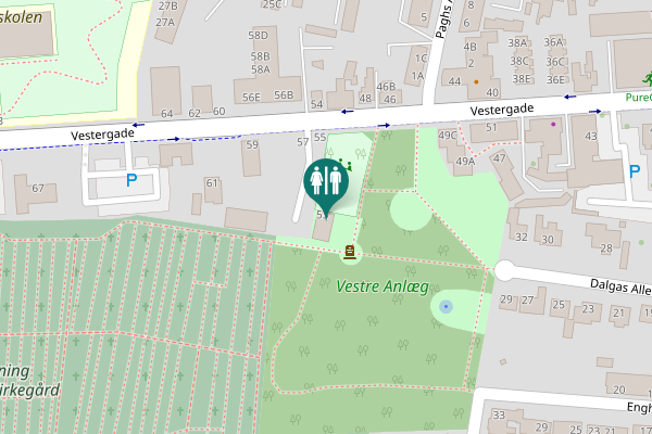 Map showing location of Vestergade 53 Toilet