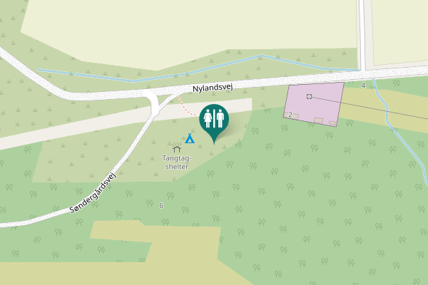 Map showing location of Nylandsvej Toilet