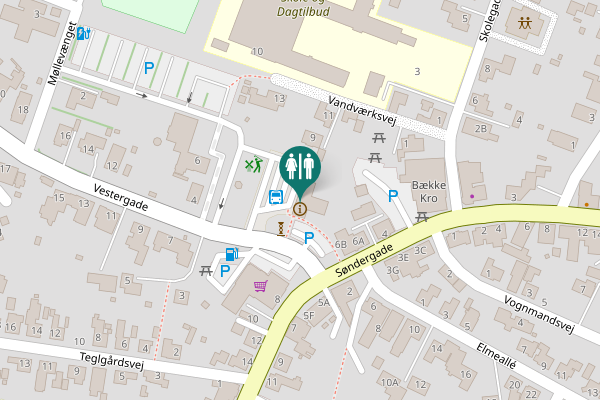 Map showing location of Vestergade 2 Toilet