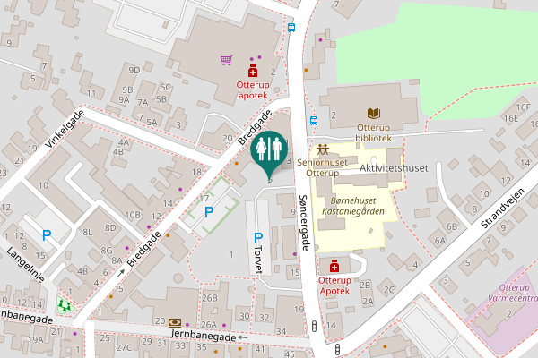 Map showing location of Søndergade 5 Toilet