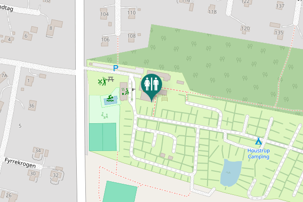 Map showing location of Houstrupvej 90 Toilet