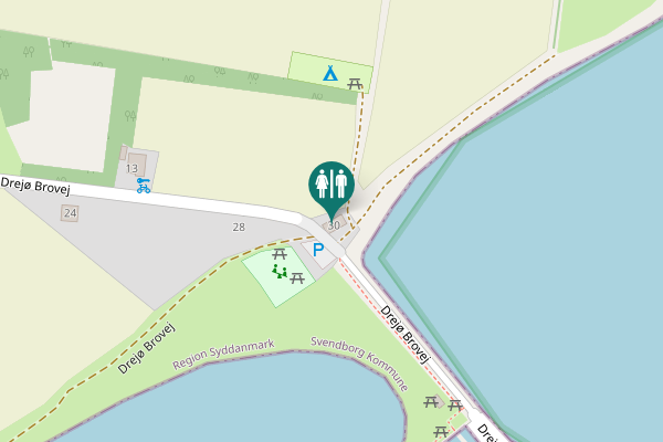Map showing location of Drejø Brovej 30 Toilet