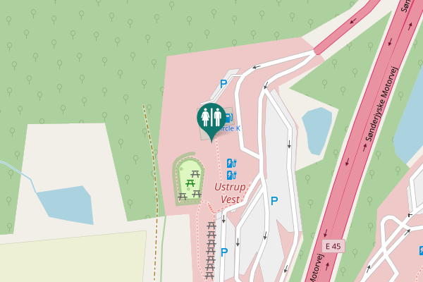 Map showing location of Sønderjyske Motorvej 684D Toilet