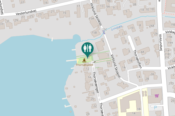 Map showing location of Thorsøvænget 10B Toilet