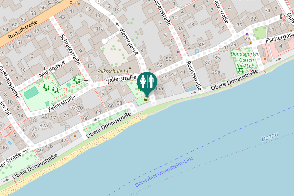 Map showing location of Steinmetzplatz Toilet
