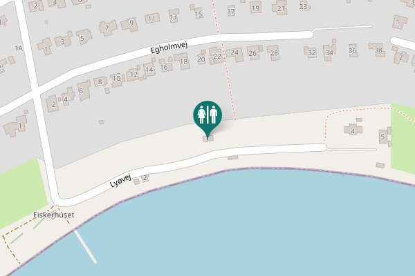 Map showing location of Lyøvej 3 Toilet