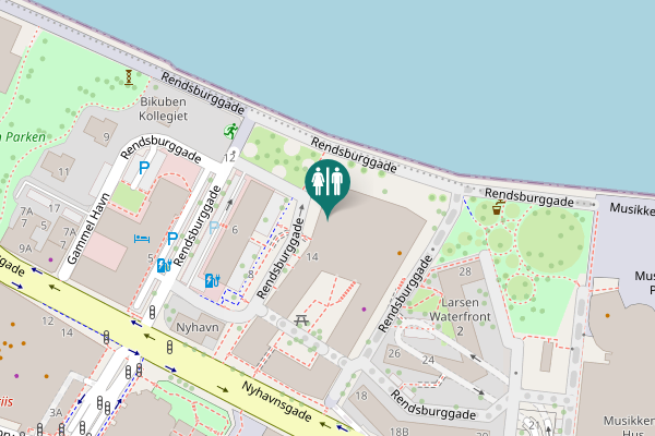 Map showing location of Rendsburggade 14 Toilet