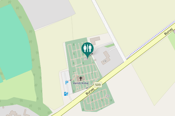 Map showing location of Burvej 17B Toilet