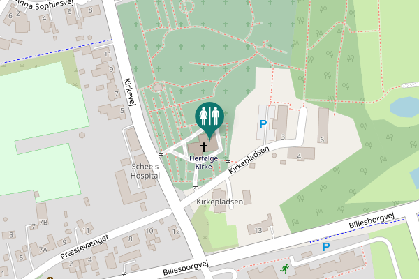 Map showing location of Kirkepladsen 1 Toilet