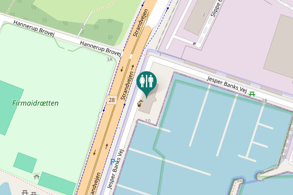Map showing location of Jesper Banks Vej 20 Toilet
