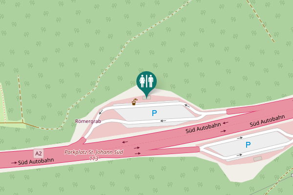 Map showing location of Süd Autobahn Toilet
