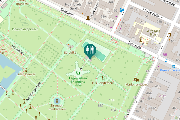 Map showing location of Damegangen Toilet