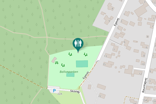 Map showing location of Egevej Toilet