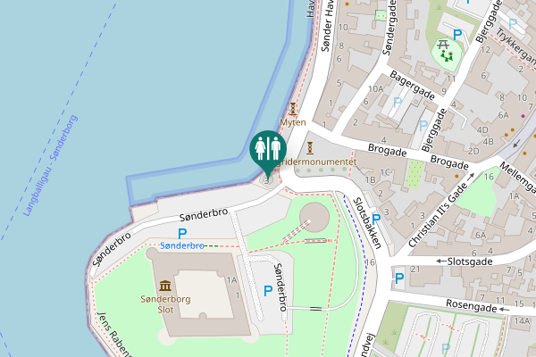 Map showing location of Sønderbro 3 Toilet