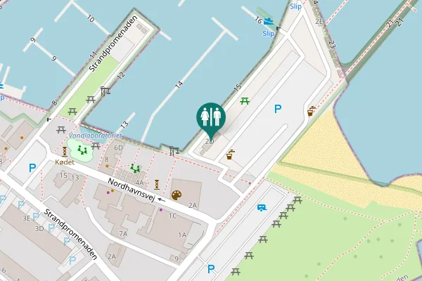 Map showing location of Nordhavnsvej 2D Toilet