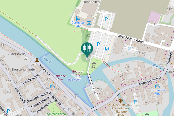 Map showing location of Sanct Peders Gade 15 Toilet