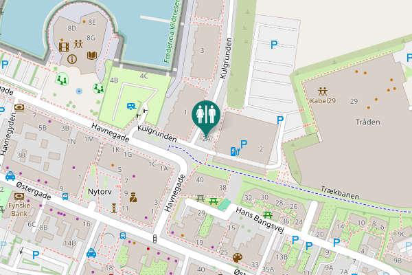 Map showing location of Havnegade 2A Toilet