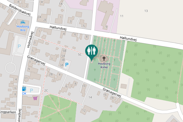 Map showing location of Grønagervej 7 Toilet