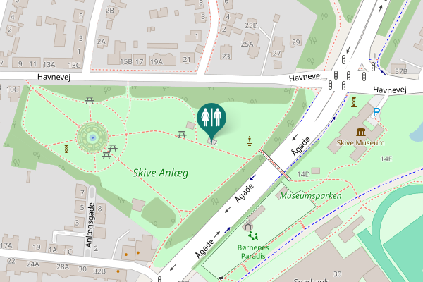 Map showing location of Havnevej 12 Toilet