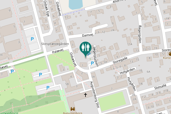 Map showing location of Jægerpladsen 6 Toilet