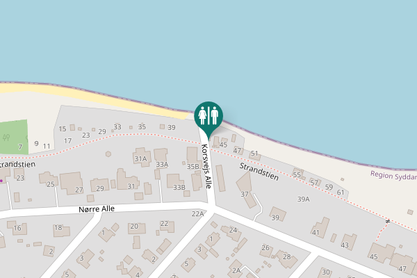 Map showing location of Strandstien 41 Toilet