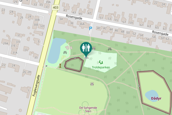 Map showing location of Rosengade 38A Toilet