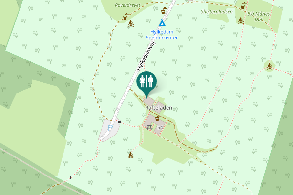 Map showing location of Hylkedamvej 54 Toilet