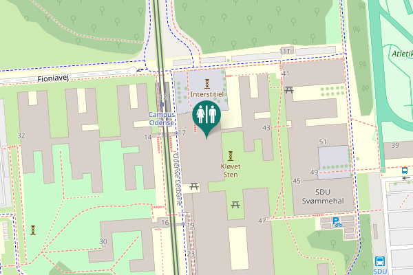 Map showing location of Gydehutten Toilet
