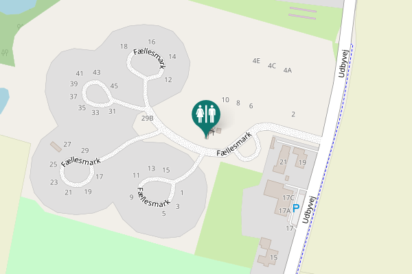 Map showing location of Fællesmark 10 Toilet