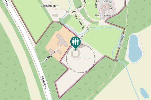 Map showing location of Roagervej 131 Toilet