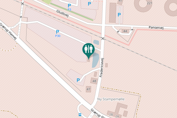 Map showing location of Fredericiavej Toilet