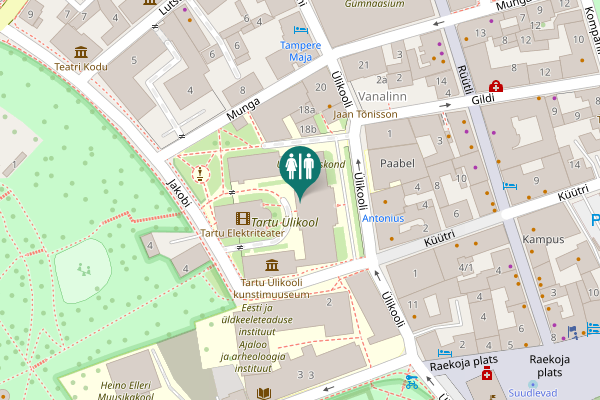 Map showing location of Ülikooli 18 Toilet