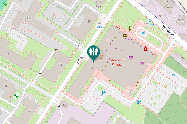 Map showing location of Erika 14 Toilet