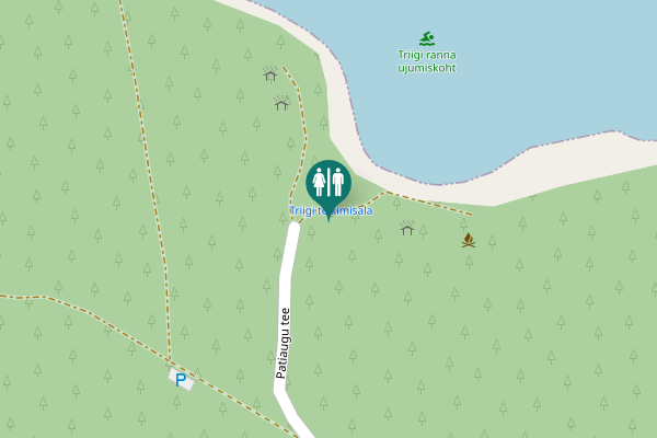 Map showing location of Patiaugu tee Toilet